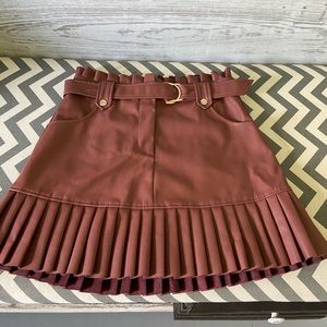 Zara brown leather skirt